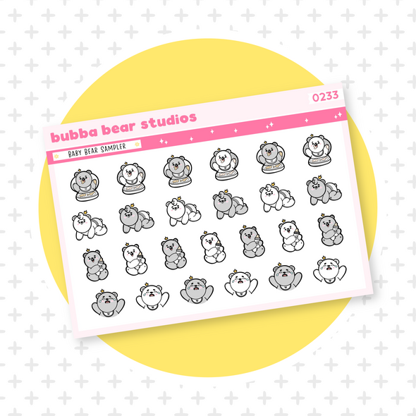 Baby Bear Sampler Minimal Bubba Bear Studios Baby Bear Sampler