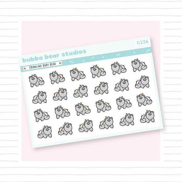 Crawling Baby Bears Colorful Bubba Bear Studios Crawling Baby Bears