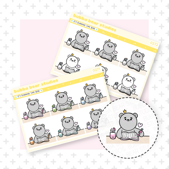 It's Planning Time Bears Buy All (Set of 2) Bubba Bear Studios It's Planning Time Bears