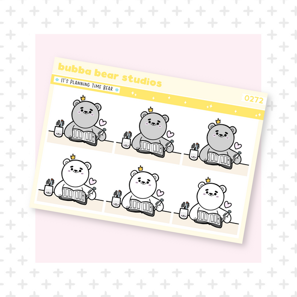 It's Planning Time Bears Minimal Bubba Bear Studios It's Planning Time Bears