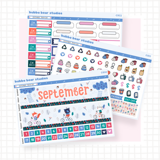 Vertical - September - Fresh Air Buy Full Monthly Kit (3 Pages) Bubba Bear Studios Vertical - September - Fresh Air