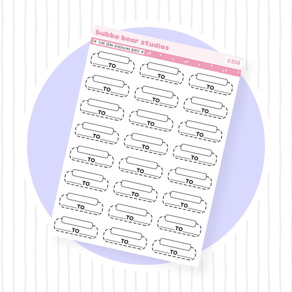 Time Span Scheduling Boxes Standard White Bubba Bear Studios Time Span Scheduling Boxes Stickers