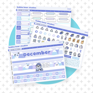 Vertical - December - Yeti Season Buy Full Monthly Kit (3 Pages) Bubba Bear Studios Vertical - December - Yeti Season