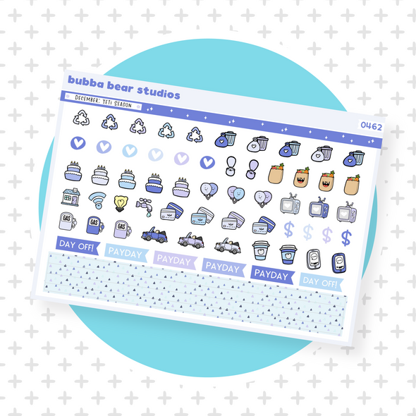 Vertical - December - Yeti Season Page II - Icons & Washi Strips Bubba Bear Studios Vertical - December - Yeti Season