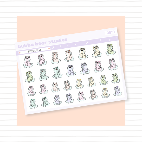 Despair Bear Colorful Bubba Bear Studios Despair Bear Stationery
