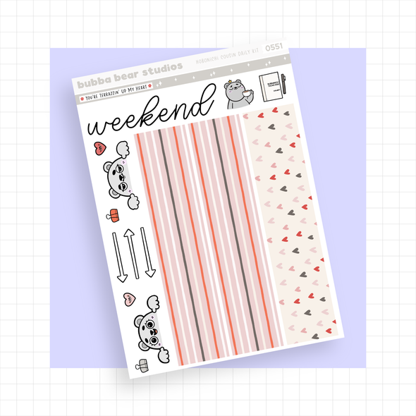 Hobonichi Cousin DAILY - You're Terrazzin' Up My Heart Page 3 - Washi & Doodles Bubba Bear Studios Hobonichi Cousin DAILY - You're Terrazzin' Up My Heart Stationery