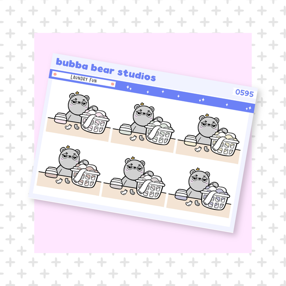 Laundry Fun Muted Bubba Bear Studios Laundry Fun