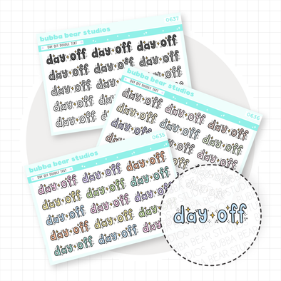 Day Off Doodle Text Buy All (Set of 3) Bubba Bear Studios Day Off Doodle Text