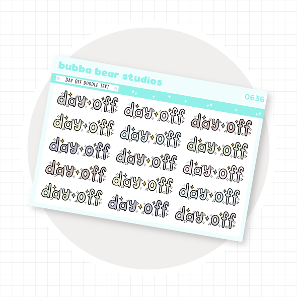 Day Off Doodle Text Muted Bubba Bear Studios Day Off Doodle Text