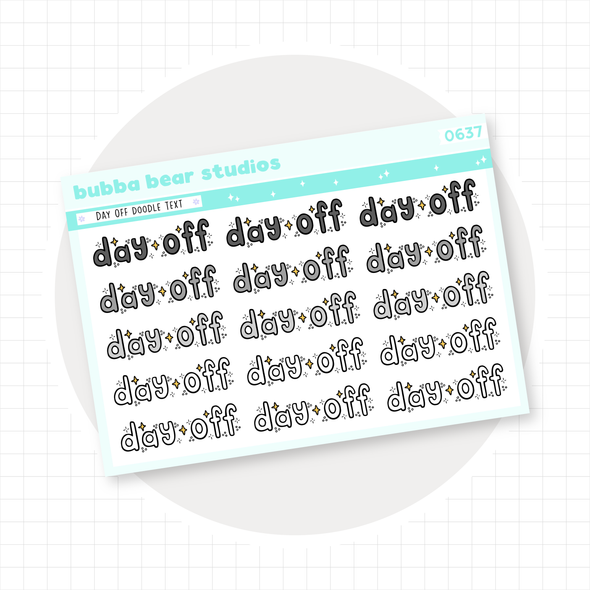 Day Off Doodle Text Minimal Bubba Bear Studios Day Off Doodle Text