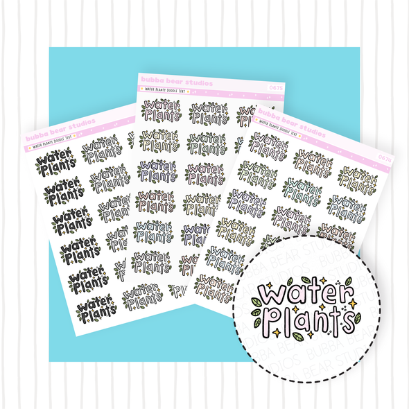 Water Plants Doodle Text Buy All (Set of 3) Bubba Bear Studios Water Plants Doodle Text