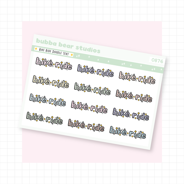 Bike Ride Doodle Text Muted Bubba Bear Studios Bike Ride Doodle Text