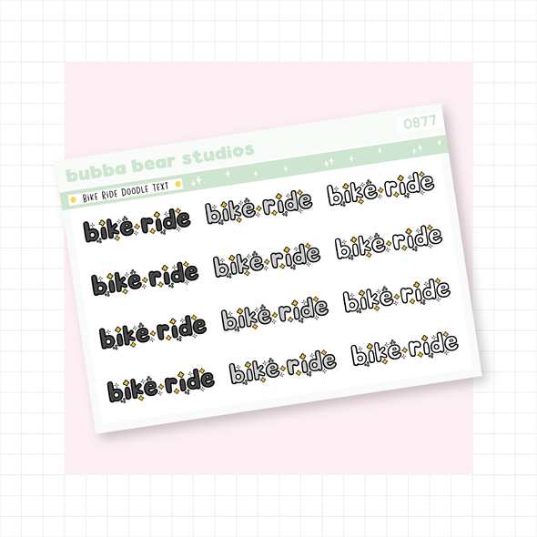 Bike Ride Doodle Text Minimal Bubba Bear Studios Bike Ride Doodle Text