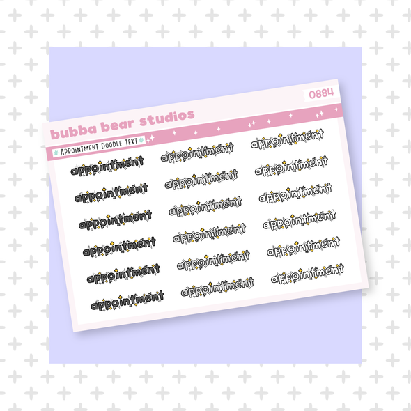 Appointment Doodle Text Minimal Bubba Bear Studios Appointment Doodle Text