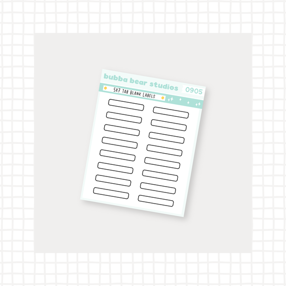 5x7 Album Tab Categories Tab Blank Labels Bubba Bear Studios 5x7 Album Tab Categories