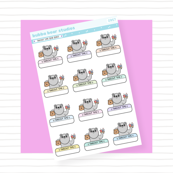 Takeout Time Bear Boxes Standard Colorful Bubba Bear Studios Takeout Time Bear Boxes