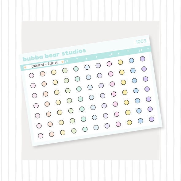 Checklist - Circles Colorful Bubba Bear Studios Checklist - Circles