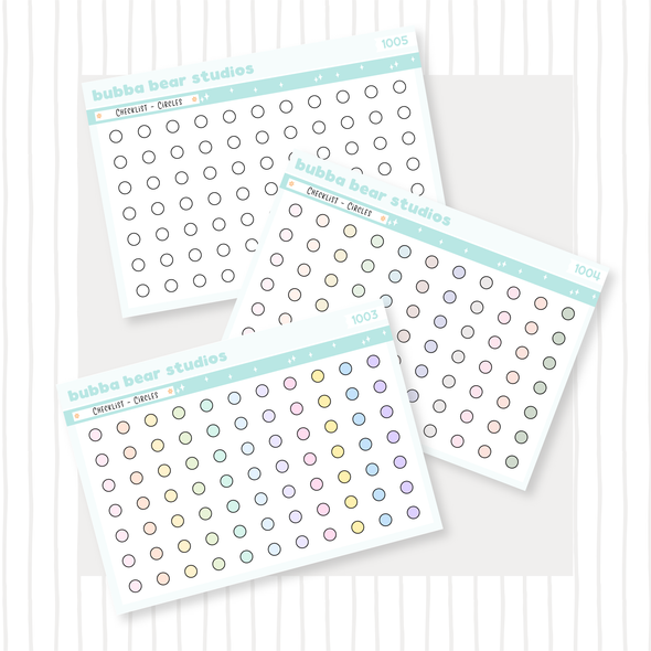 Checklist - Circles Buy All (Set of 3) Bubba Bear Studios Checklist - Circles
