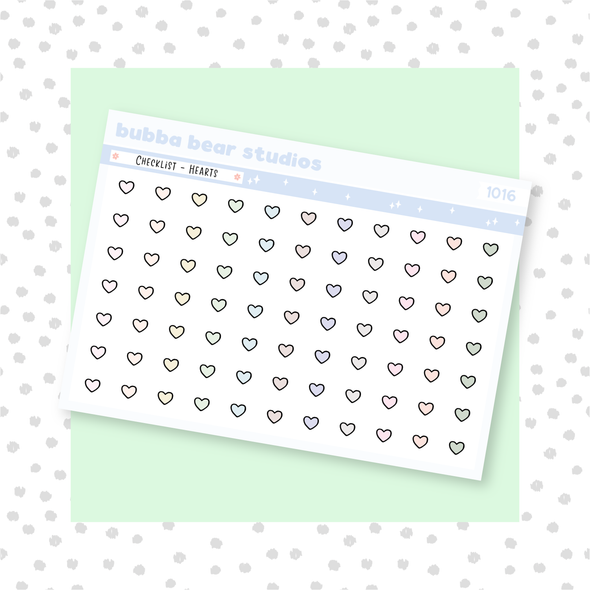 Checklist - Hearts Muted Bubba Bear Studios Checklist - Hearts
