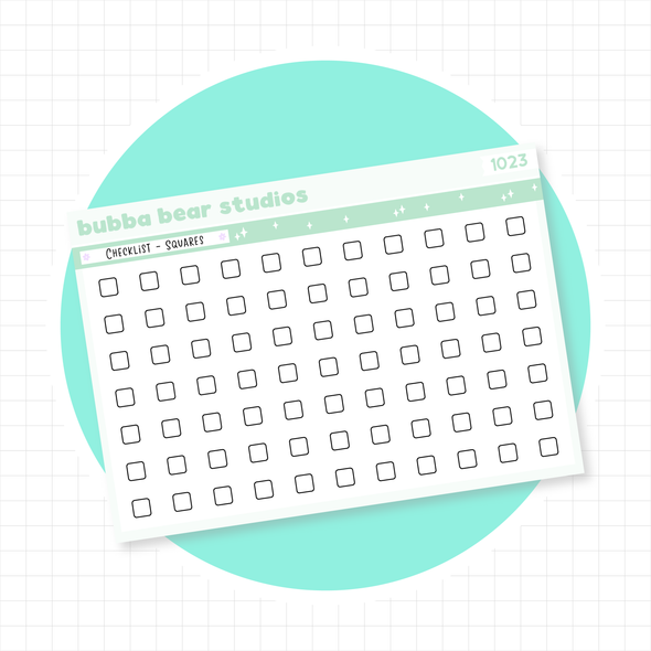 Checklist - Squares Minimal Bubba Bear Studios Checklist - Squares