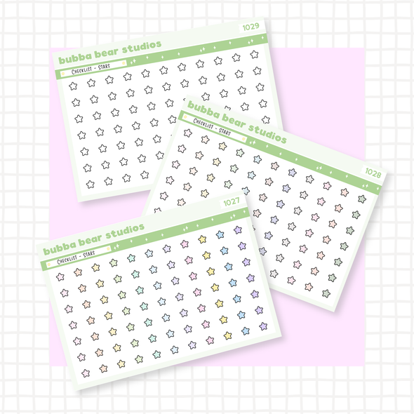 Checklist - Stars Buy All (Set of 3) Bubba Bear Studios Checklist - Stars