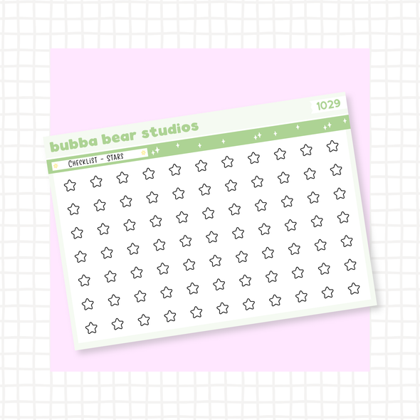 Checklist - Stars Minimal Bubba Bear Studios Checklist - Stars
