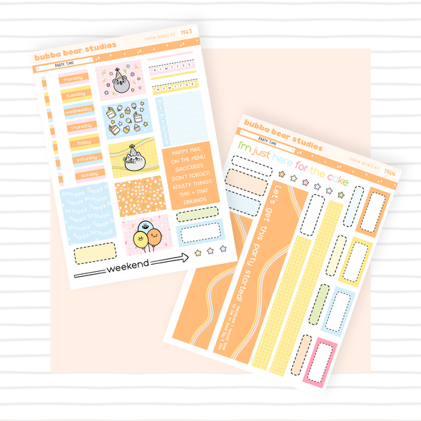 HOBONICHI COUSIN - Party Time Full Hobonichi Cousin Kit Bubba Bear Studios HOBONICHI COUSIN - Party Time