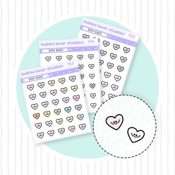 Derpy Hearts Buy All (Set of 3) Bubba Bear Studios Derpy Hearts