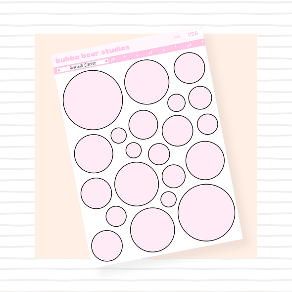 Outlined Circles Pink Bubba Bear Studios Outlined Circles