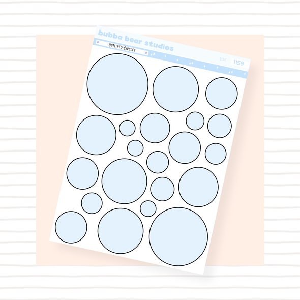 Outlined Circles Blue Bubba Bear Studios Outlined Circles