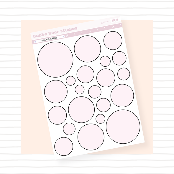 Outlined Circles Soft Pink Bubba Bear Studios Outlined Circles