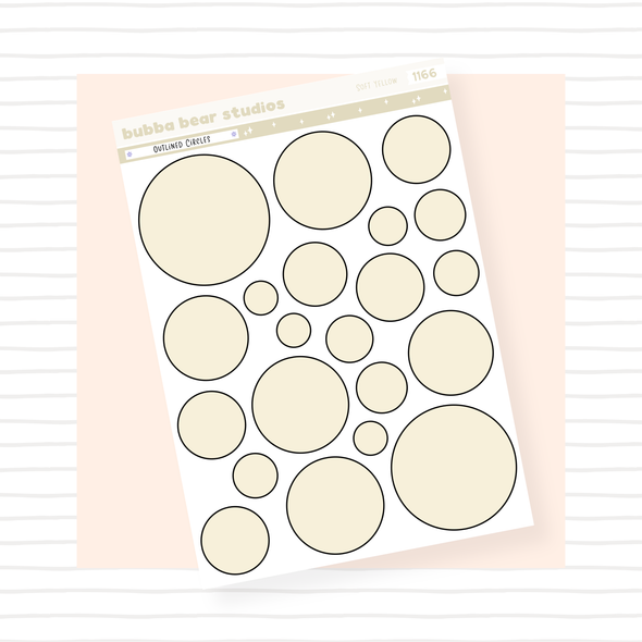 Outlined Circles Soft Yellow Bubba Bear Studios Outlined Circles