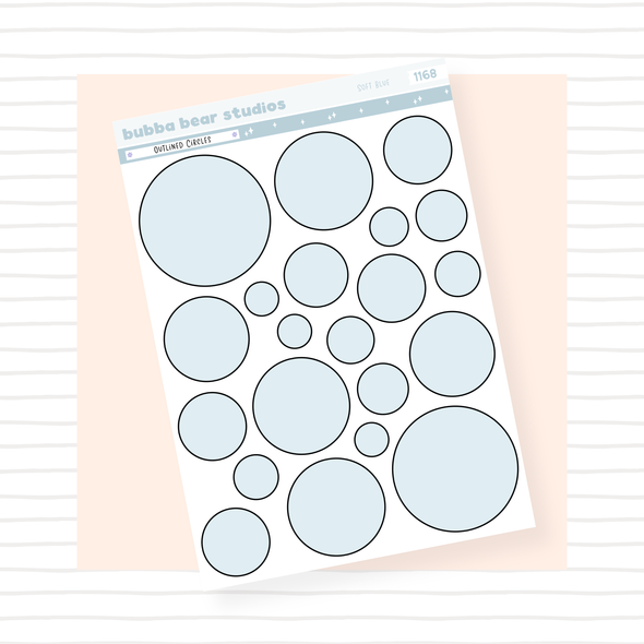 Outlined Circles Soft Blue Bubba Bear Studios Outlined Circles