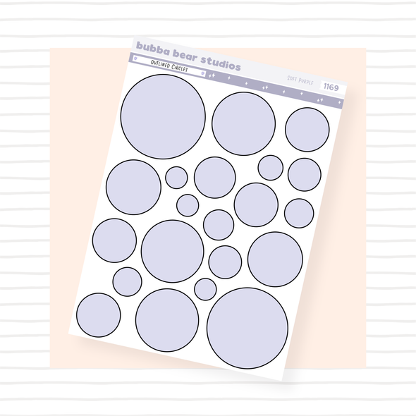 Outlined Circles Soft Purple Bubba Bear Studios Outlined Circles