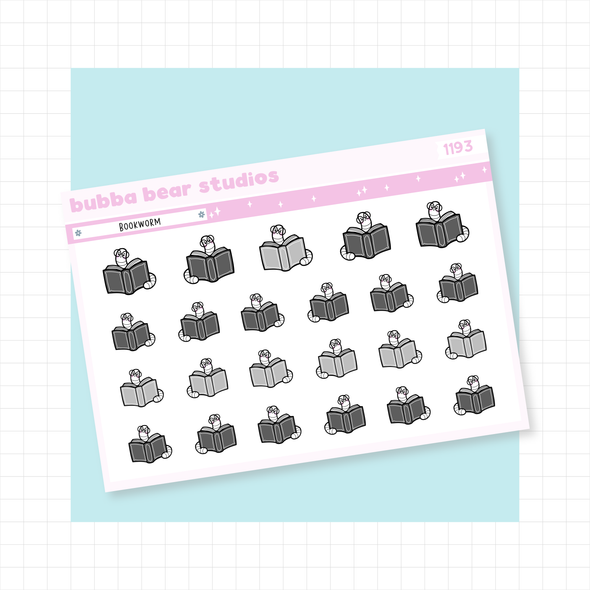 Bookworm Minimal Bubba Bear Studios Bookworm