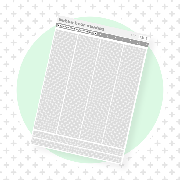Hobonichi Cousin Daily Pages Bottom Washi - Grid Grey Bubba Bear Studios Hobonichi Cousin Daily Pages Bottom Washi - Grid