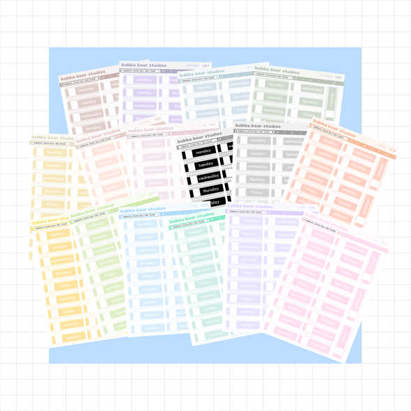 Hobonichi Cousin Daily Date Covers Buy All (Set of 16) Bubba Bear Studios Hobonichi Cousin Daily Date Covers