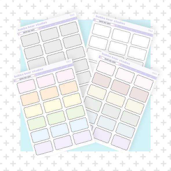 Dashed Half Boxes Standard Buy All (Set of 4) Bubba Bear Studios Dashed Half Boxes