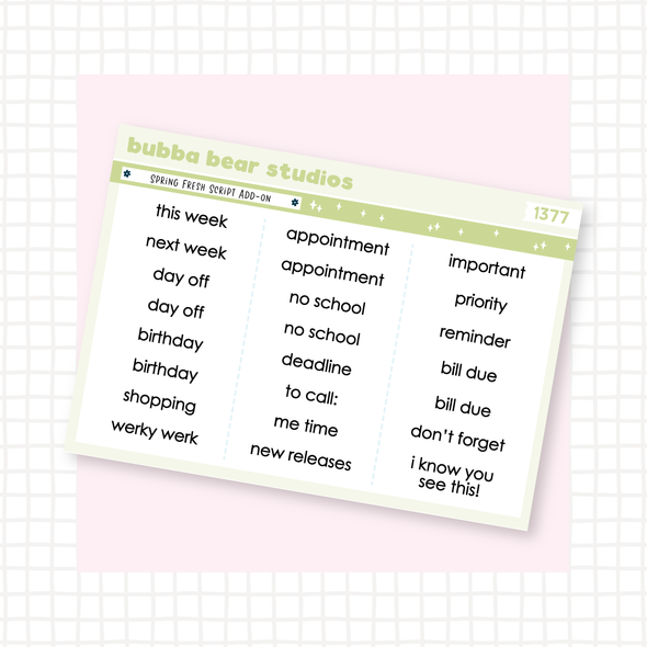 Spring Fresh Script Add-On Bubba Bear Studios Spring Fresh Script Add-On