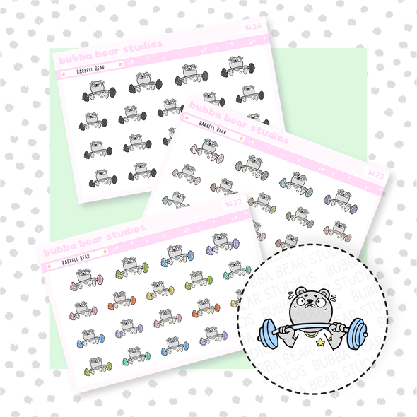 Barbell Bear Buy All (Set of 3) Bubba Bear Studios Barbell Bear