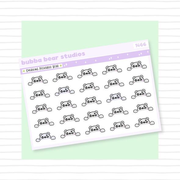 Smirking Peekaboo Bears Grey Bubba Bear Studios Smirking Peekaboo Bears Stationery