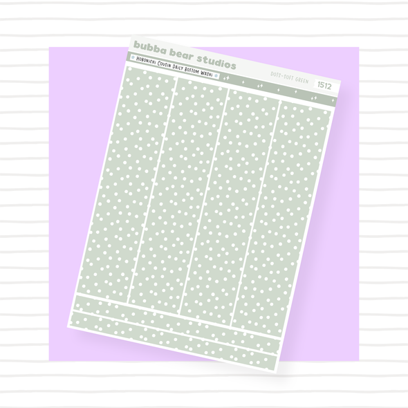 Hobonichi Cousin Daily Pages Bottom Washi - Dots Soft Green Bubba Bear Studios Hobonichi Cousin Daily Pages Bottom Washi - Dots