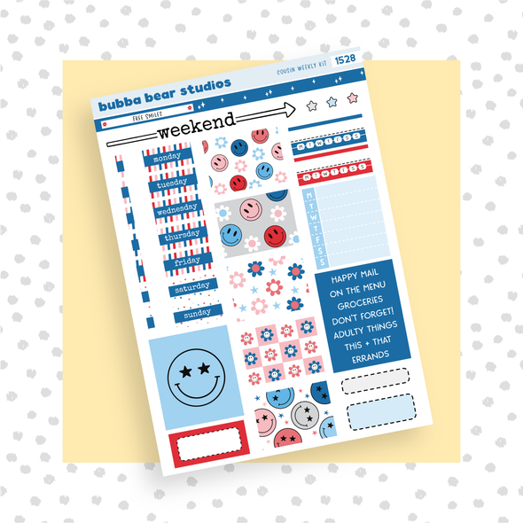 HOBONICHI COUSIN - Free Smiles Page I - Deco & Date Covers Bubba Bear Studios HOBONICHI COUSIN - Free Smiles Stationery