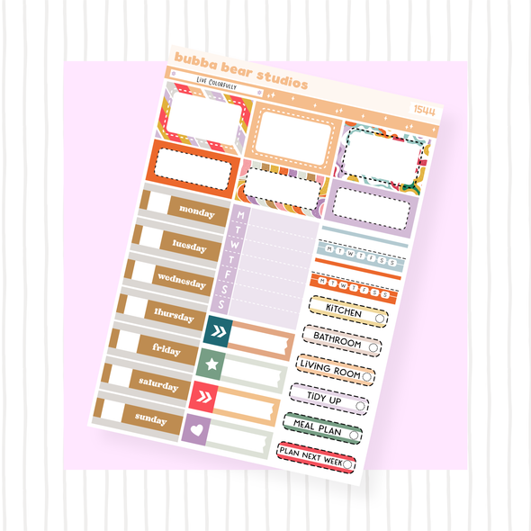 VERTICAL - Live Colorfully VERTICAL Page 2 - Date Covers and Boxes Bubba Bear Studios VERTICAL - Live Colorfully Stationery