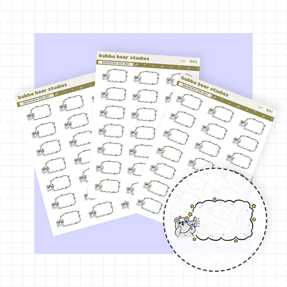 Announcement Bear Boxes Mini Buy All (Set of 3) Bubba Bear Studios Announcement Bear Boxes Stationery