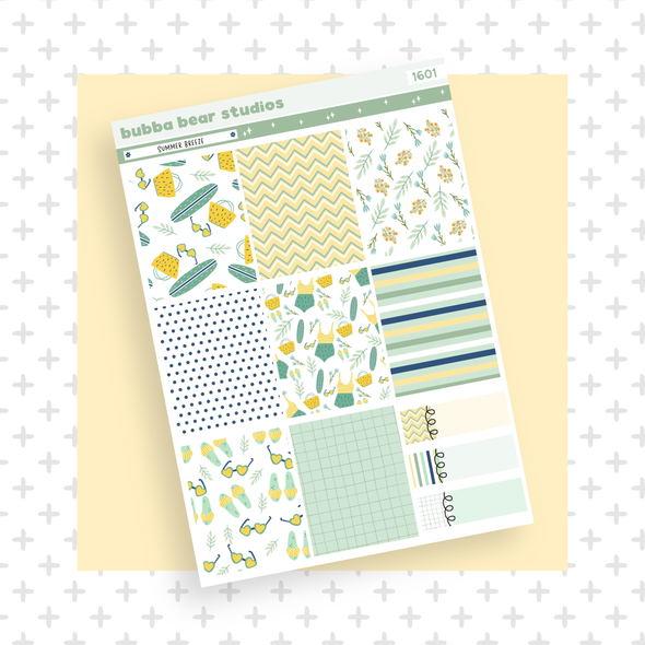 VERTICAL - Summer Breeze VERTICAL Page 1 - Full Boxes Bubba Bear Studios VERTICAL - Summer Breeze Stationery