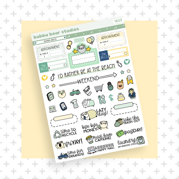 VERTICAL - Summer Breeze VERTICAL Page 3 - Icons Bubba Bear Studios VERTICAL - Summer Breeze Stationery