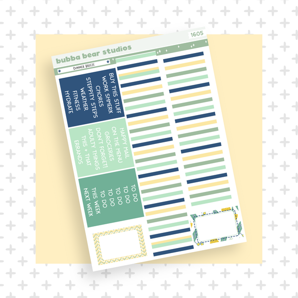 VERTICAL - Summer Breeze VERTICAL Page 5 - Washi and Headers Bubba Bear Studios VERTICAL - Summer Breeze Stationery