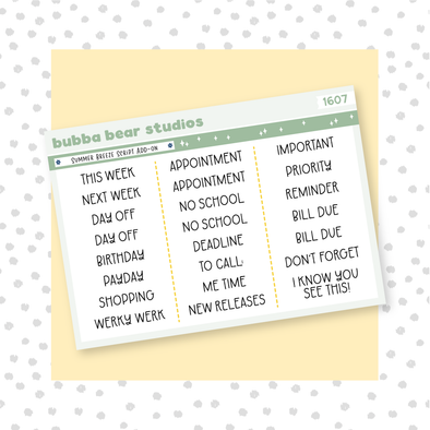 Summer Breeze Script Add-On Bubba Bear Studios Summer Breeze Script Add-On Stationery
