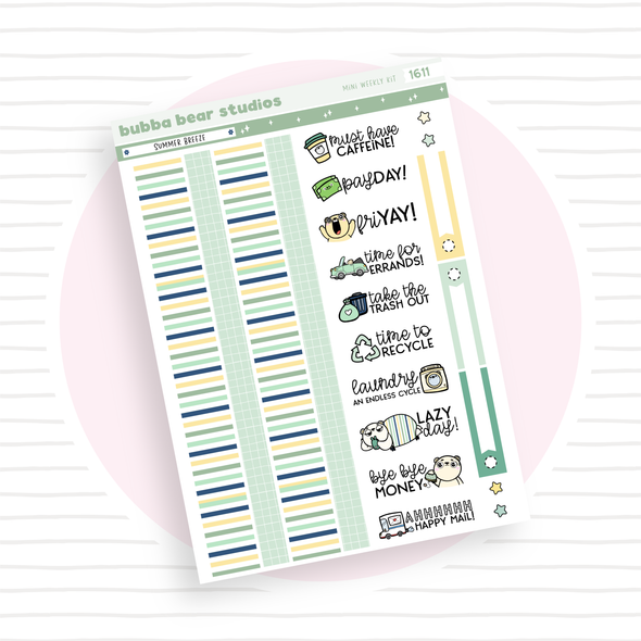 MINI - Summer Breeze Page 3 - Washi and Text Bubba Bear Studios MINI - Summer Breeze Stationery